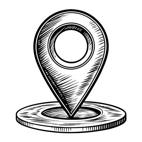 Hand Drawn Pinpoint Location Icon for Navigation and Mapping Designs