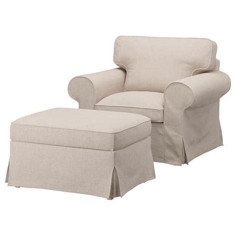 Uppland Armchair And Ottoman Kilanda Light Beige Ikea