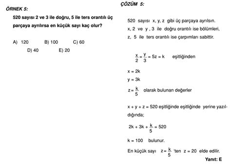 9 Sınıf Oran Orantı Sınavlarda Çıkmış Sorular Ve Çözümleri 6 →