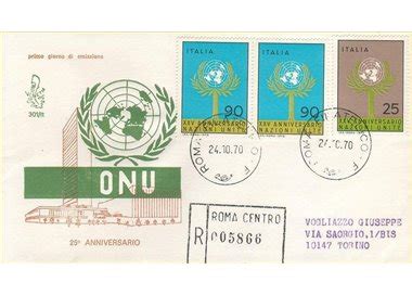 ITALIA 1970 FDC Venetia Anniversario Onu Racc