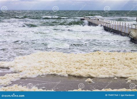 Espuma Do Mar E Onda Poderosa Do Respingo Do Mar Foto De Stock Imagem