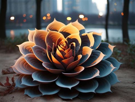 A Paper Flower Sitting On Top Of A Sandy Ground AI Stock Illustration