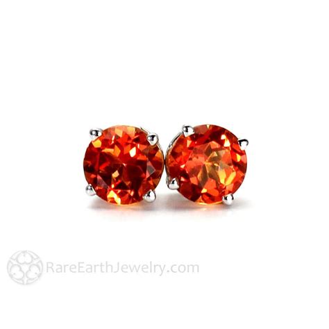 14K Orange Topaz Earrings Topaz Stud Earrings Post Earrings - Etsy