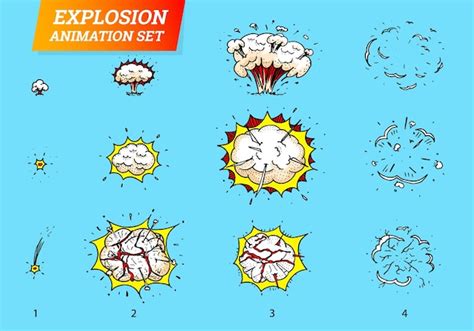 Un Dibujo De Dibujos Animados De Una Formación De Nubes Que Dice Explosión Vector Premium