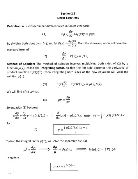 Section Linear Equations Math Studocu