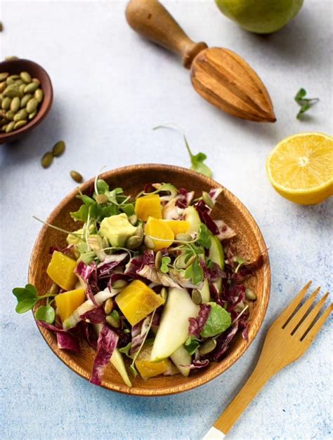 Watercress And Radicchio Salad With Beets Pear And Avocado