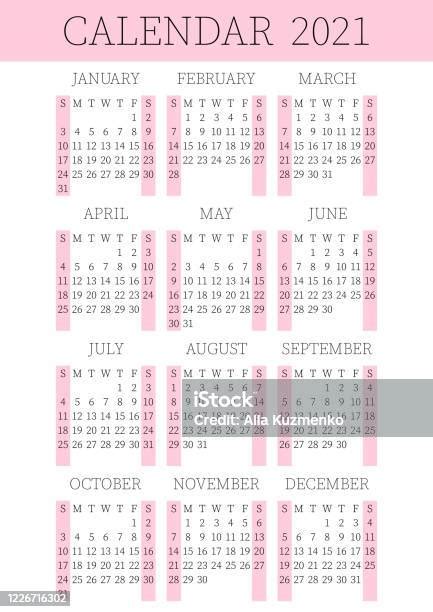 2021 Calendar Planner Corporate Week Template Layout 12 Months Yearly