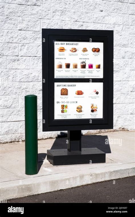 A menu for drive through ordering at a Starbucks on 35th Avenue in ...