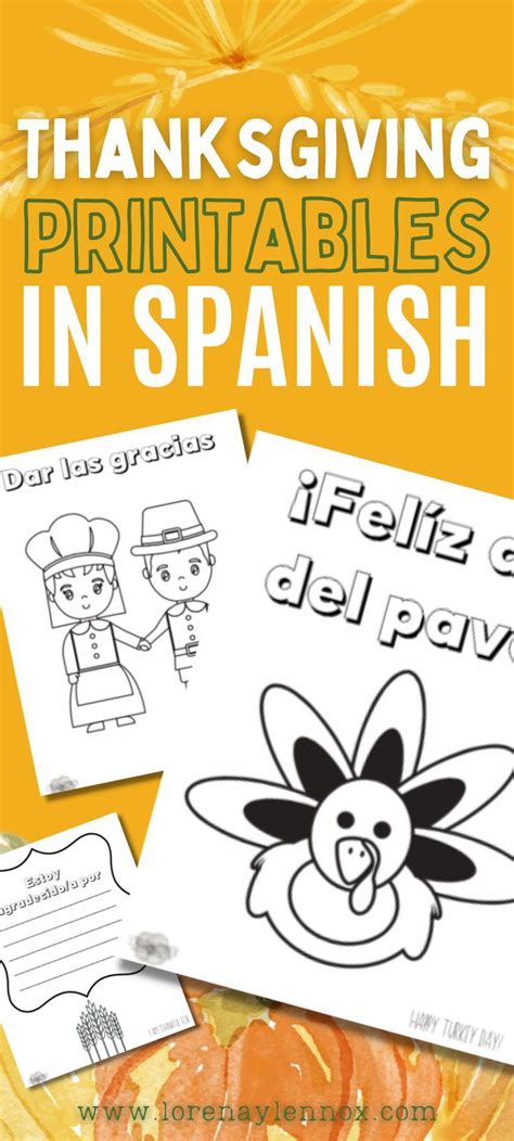 Free Thanksgiving Printables In Spanish For Preschoolers Bilingual