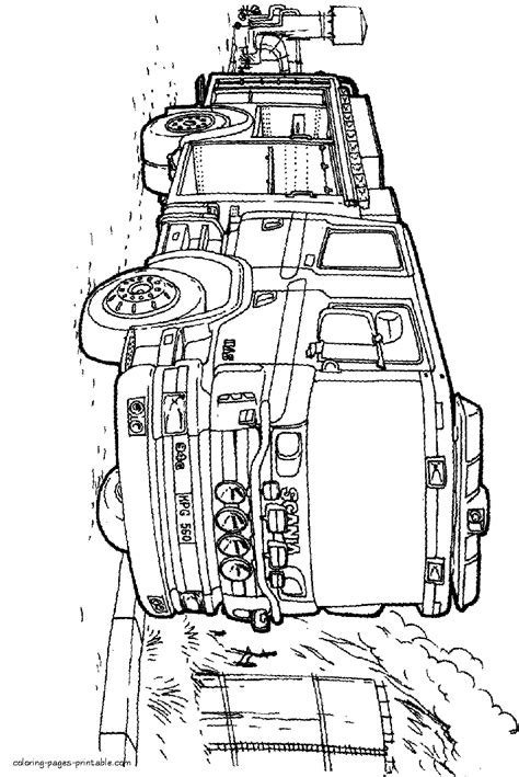 Coloring Page Scania Fire Truck Coloring Pages Printablecom