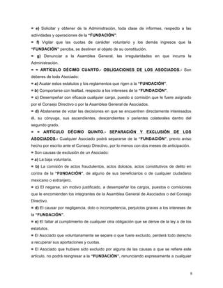 Estatutos y objeto social Fundación Teatro de la República PDF