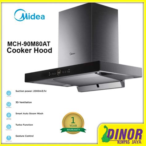 Midea Cooker Hood MCH 90M80AT 2 Speed With Turbo Function Touch