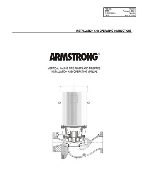 Installation And Operating Instructions Armstrong Pumps