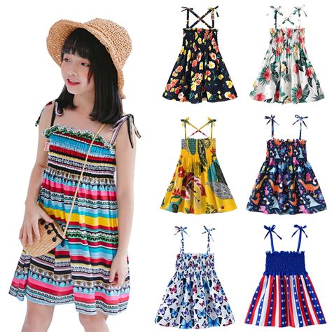 URMAGIC Toddler Baby Girl Summer Dresses Sleeveless Strap Dress Boho