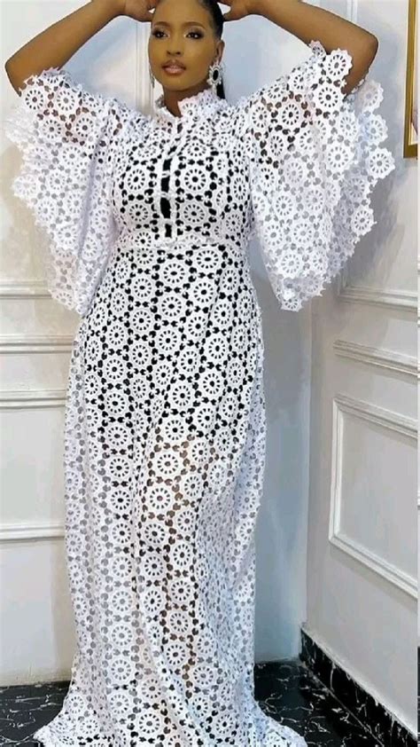 Lace Boubou White Lace Kaftan Dresses African Party Lace Dresses Boubou