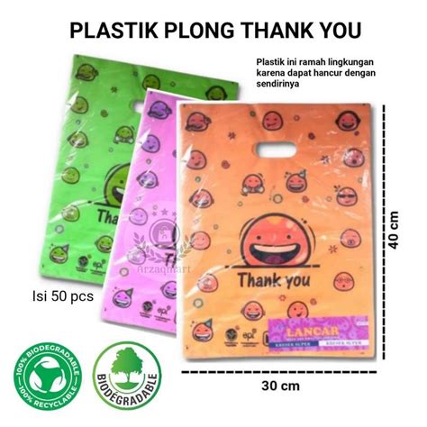 Jual Plastik Plong Thank You Ramah Lingkungan Size X Cm Pak