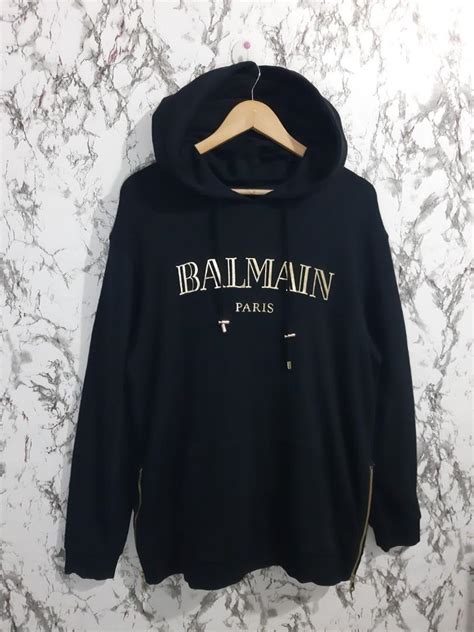 Balmain Paris Black Hoodie Mens Fashion Tops And Sets Hoodies On