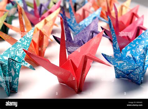 Origami Paper Crane Birds Stock Photo Alamy