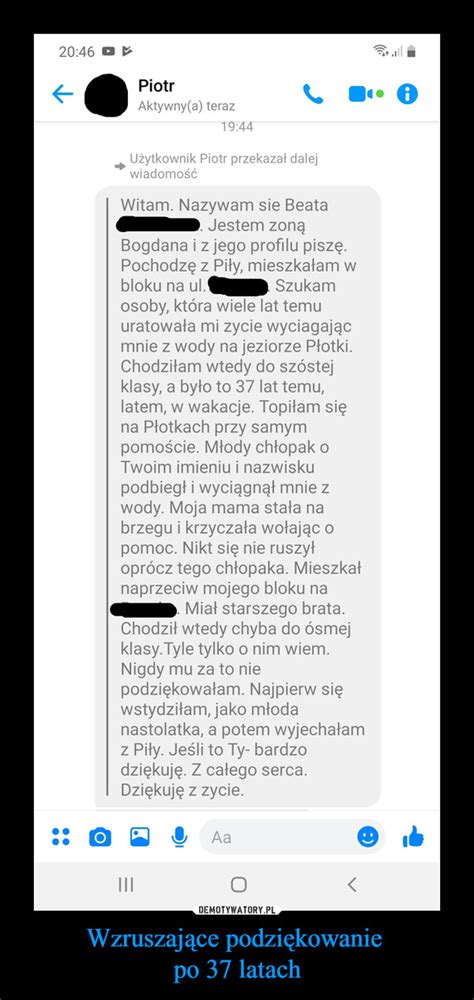 Wzruszające podziękowanie po 37 latach Demotywatory pl