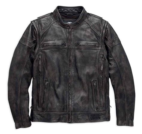 Harley Davidson® Mens Dauntless Convertible Leather Jacket Distressed 98133 17vm Wisconsin