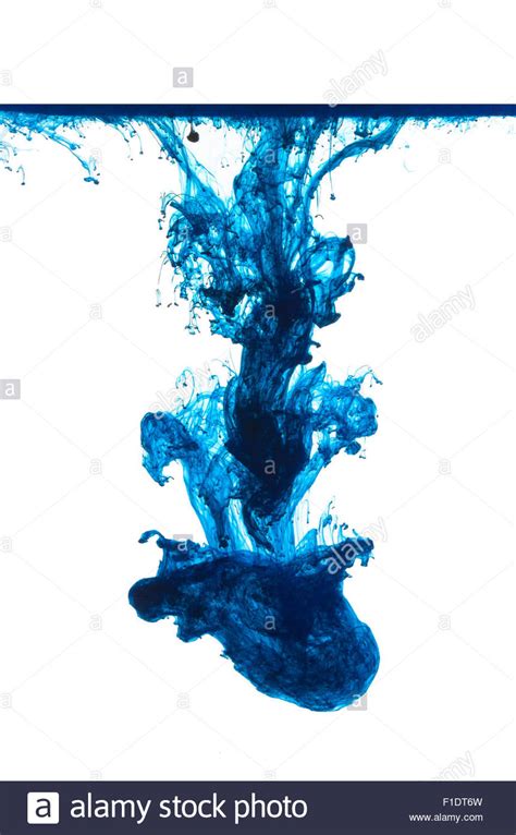 Blue Ink Isolated In Water Stock Photo Alamy