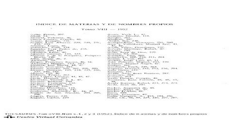 Índice De Materias Y De Nombres Propios Cvc Cervantes Es · Bicc Viii