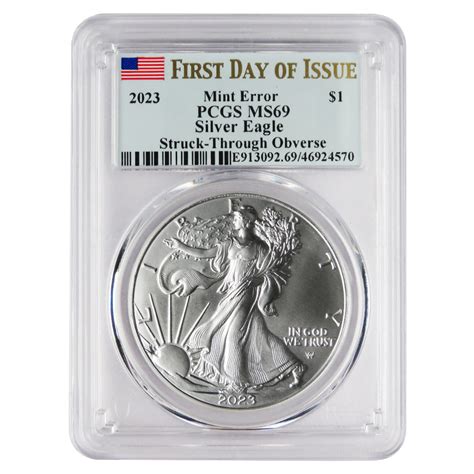 American Silver Eagle Pcgs Ms Fdoi Mint Error Obverse Struck