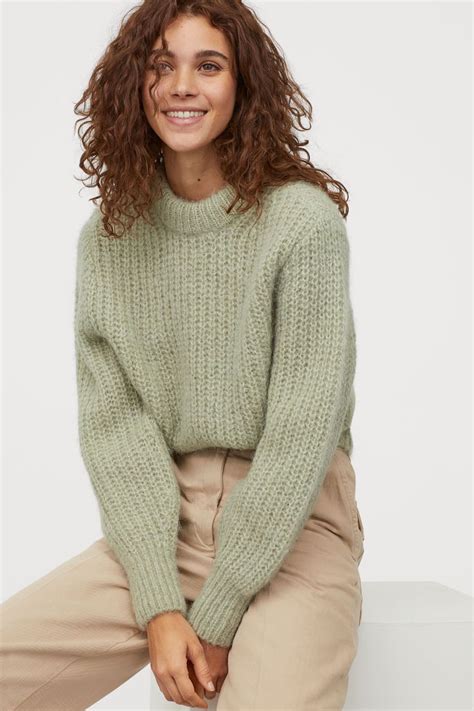 Pullover aus Alpaka Mix Mintgrün Ladies H M DE Women sweaters