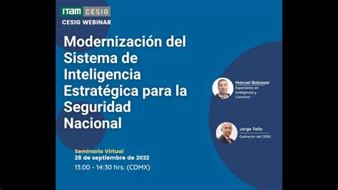 Webinar Cesig Modernizaci N Del Sistema De Inteligencia Estrat Gica