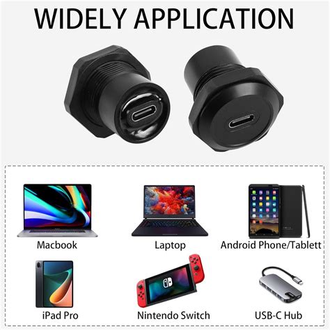 Qianrenon Usb C Panel Threaded Fixed Mount Coupler Converter Adapter