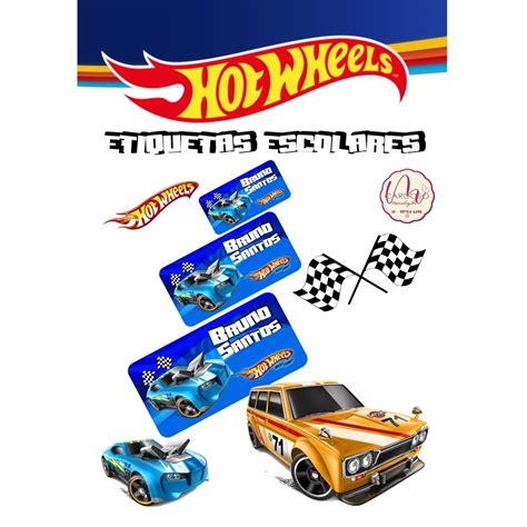 Etiquetas Escolares HOT WHEELS 90 Unidades Shopee Brasil