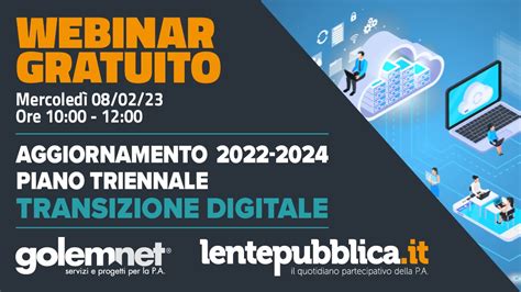 Webinar Gratuito Aggiornamento 2022 2024 Piano Triennale Transizione