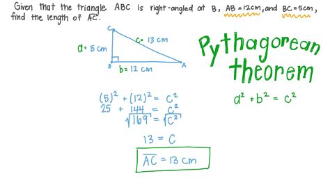 Right Angle Triangle Pythagoras Theorem