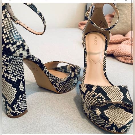 Aldo Snake Skin Platforms Heels Gem