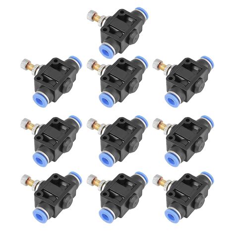 10 Pcs Set Push In Speed Controller 6mm Pneumatic Air Flow Control