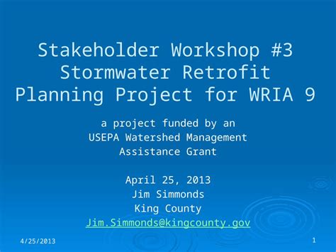 Pptx Stakeholder Workshop 3 Stormwater Retrofit Planning Project For