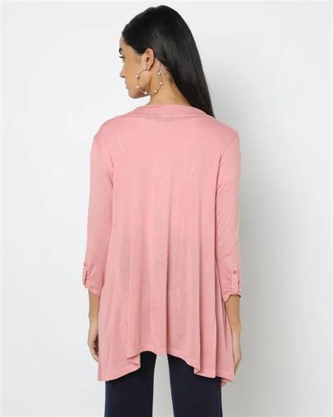 Longline Shrug With Roll Up Sleeves Jiomart