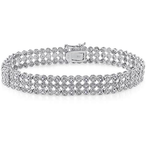 3 Carat Diamond Tennis Bracelet In Platinum Overlay Superjeweler 1