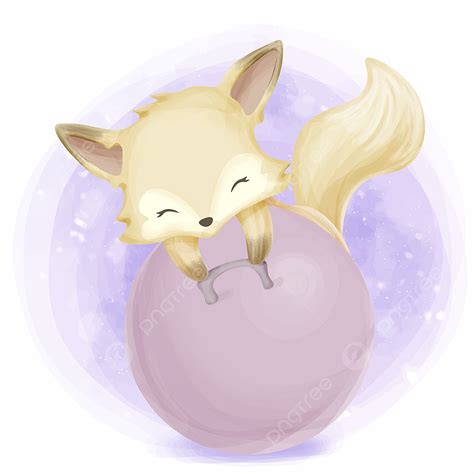 Trampolin Clipart PNG Images, Cute Baby Fox Playing Trampoline, Adorable, Animal, Art PNG Image ...