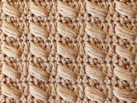 The Spiked Diagonal Puff Stitch Nordic Hook Free Crochet Stitch Tutorial