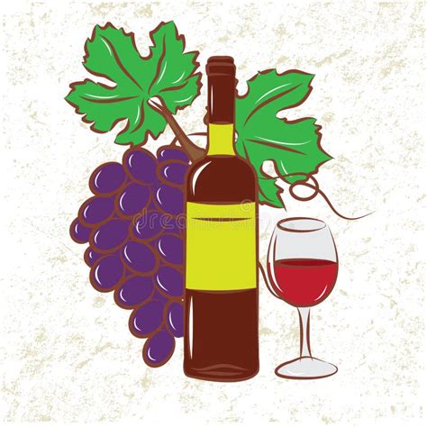 Botella Y Uvas De Vino Ilustraci N Del Vector Ilustraci N De Arte