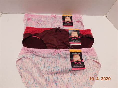 Maidenform 3 Pairs Comfort No Show Bikini Panty Size S 5 Pink Mixed 40046 For Sale Online EBay