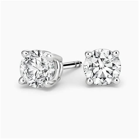 perfect  prong certified lab diamond stud earrings  ct tw