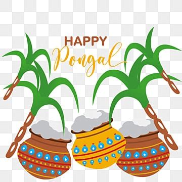 Pongal Pot Clipart Transparent Background, Pot With Decorations Happy ...