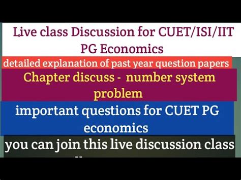 Lecture Past Year Question Papers Discussion For Cuet Pg Economics