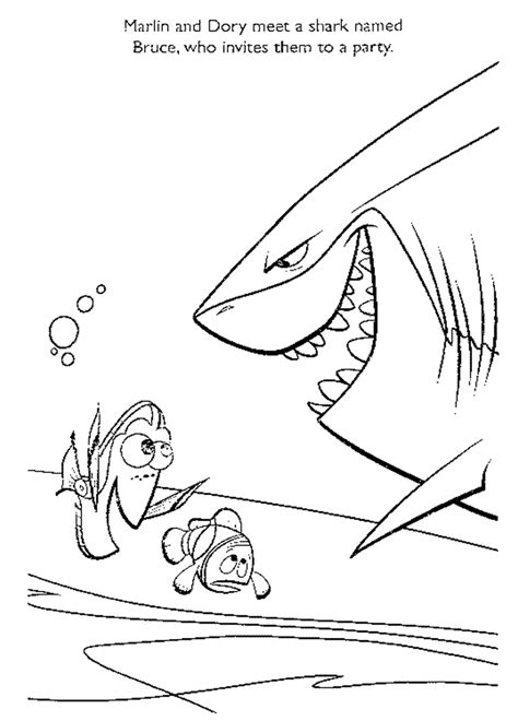 Finding Nemo Shark Coloring Sheet Coloring Pages