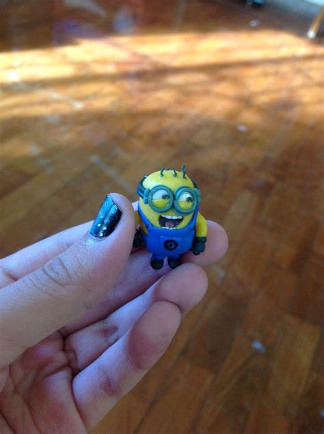 made my first minion :) minion polymer clay | Clay charms, Clay, Polymer clay