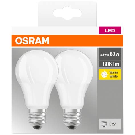 Комплект 2 крушки Led Osram Base Classic A E27 8 5w 60w 806 лумена