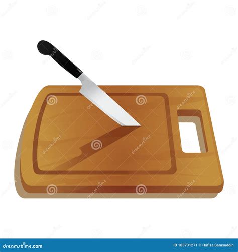 Knife On Cutting Board Vector Illustration Decorative Background