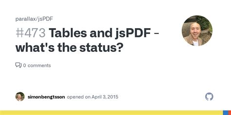 Tables And Jspdf Whats The Status · Issue 473 · Parallax Jspdf